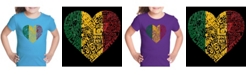 LA Pop Art Girl's Word Art T-Shirt - One Love Heart